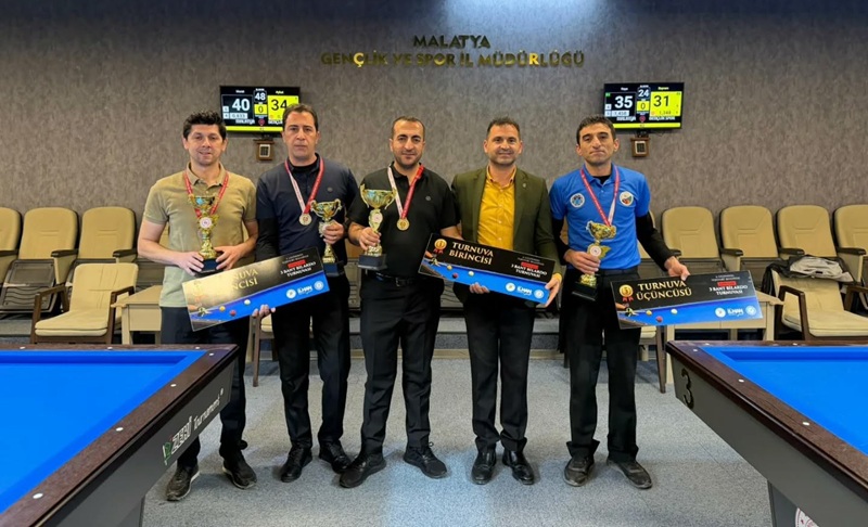 4. Geleneksel Yeşilyurt Belediyesi Ödüllü 3 Bant Bilardo Turnuvası Tamamlandı