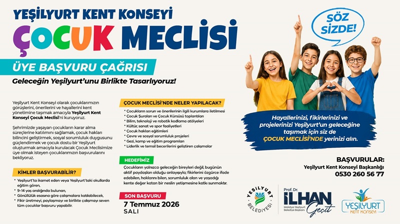 Yeşilyurt Kent Konseyi Çocuk Meclisi Kuruluyor